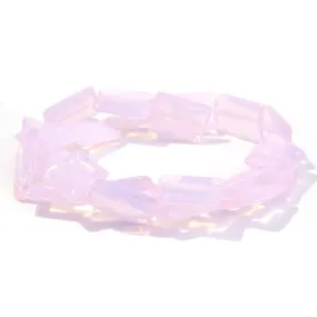 Opalite Pink (Synthetic) 13X18mm Puff Rectangle - 15-16 inch - CLEARANCE