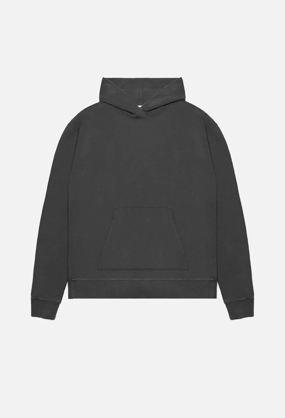 Oversized Cropped Hoodie / Washed Black