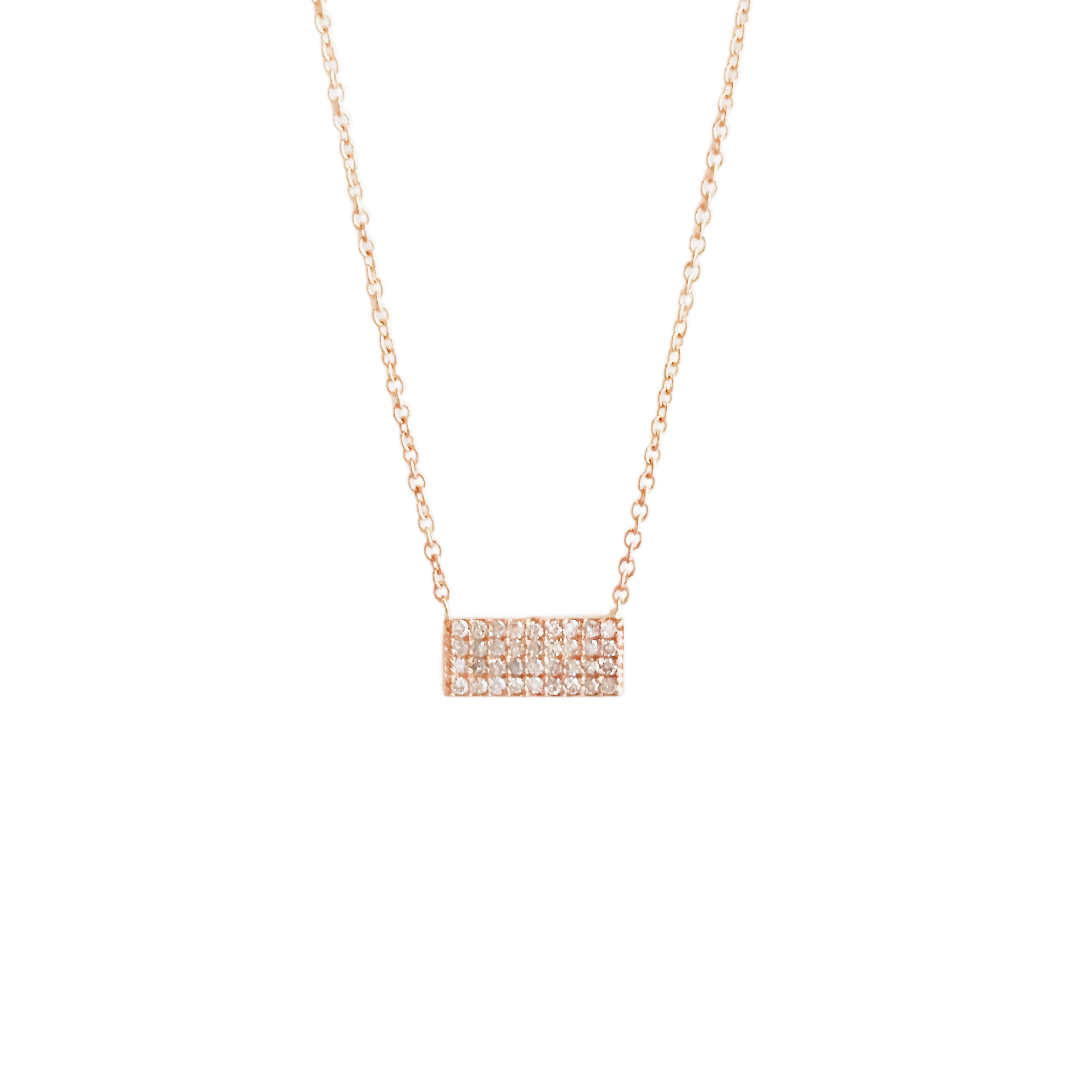 Pave Diamond Brick Necklace