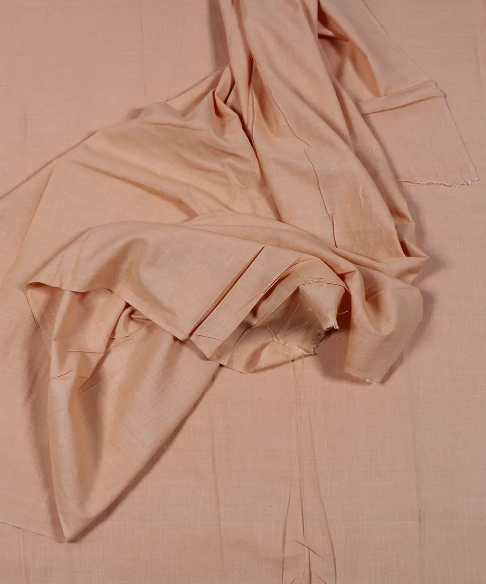 Peach handwoven bengal cotton fabric