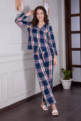 Pj set in cotton Check