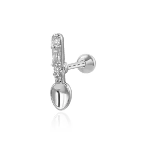 Playful Spoon Screw Back Earring