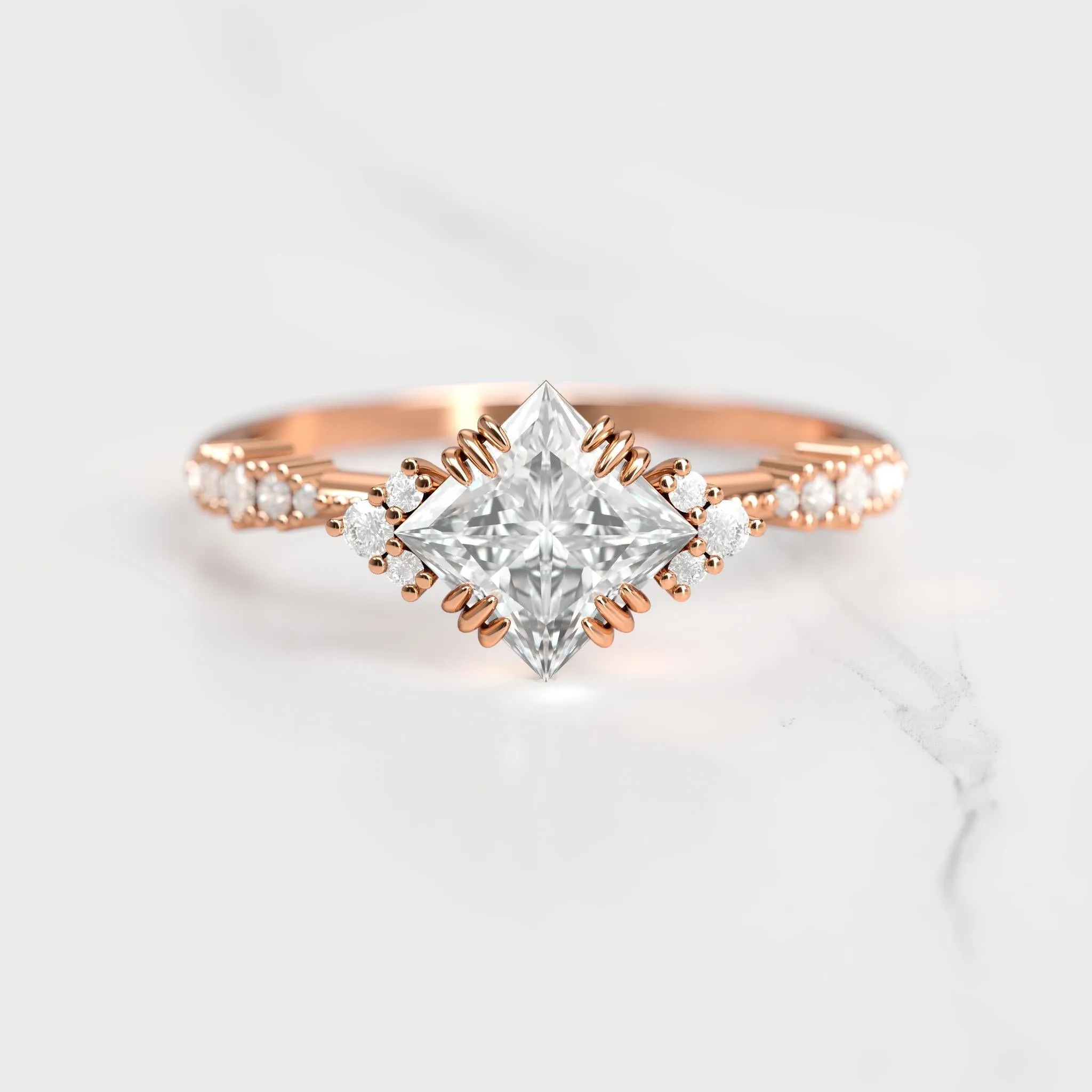 Princess Cluster Diamond Ring