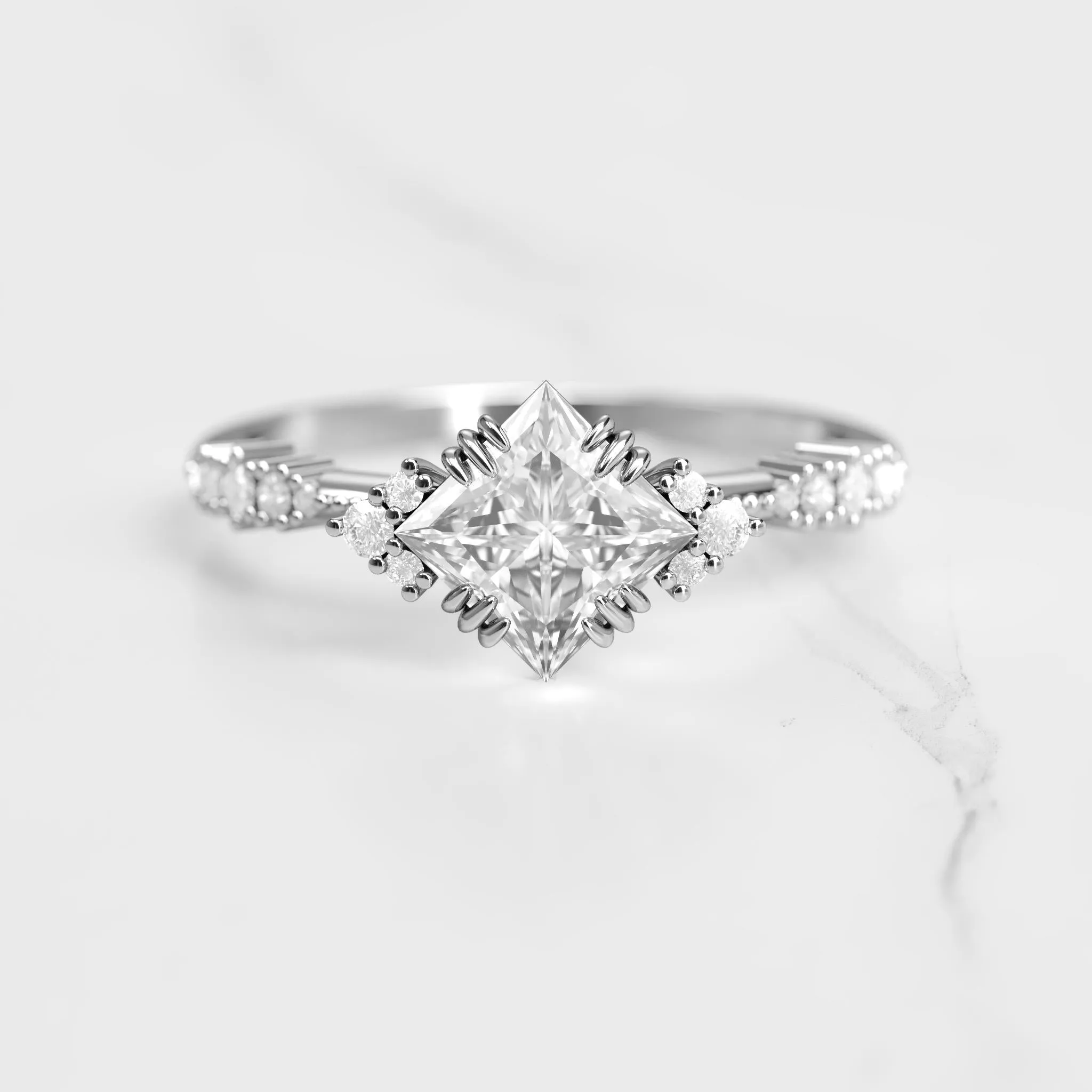 Princess Cluster Diamond Ring