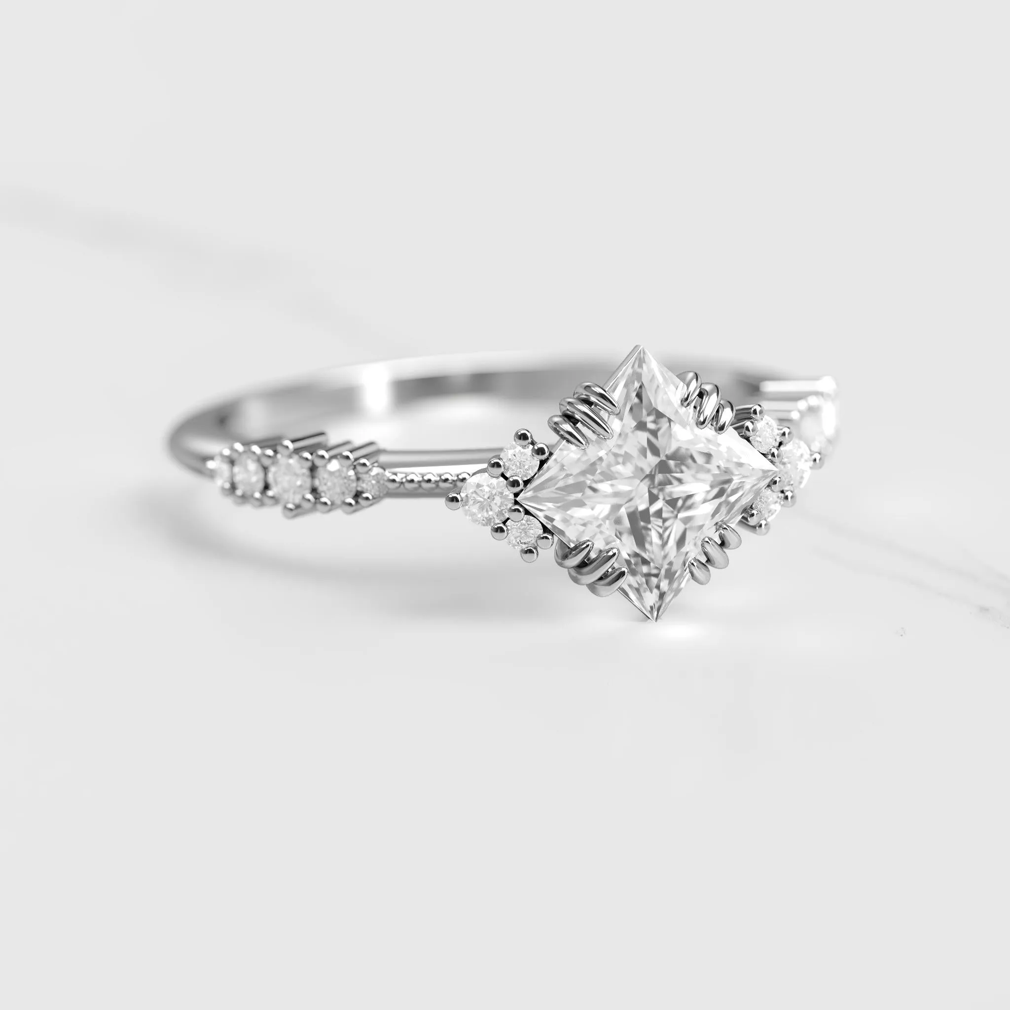 Princess Cluster Diamond Ring