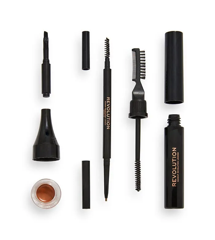 Revolution - Kit de cejas Ultra Brow Builder Kit - Medium Brown