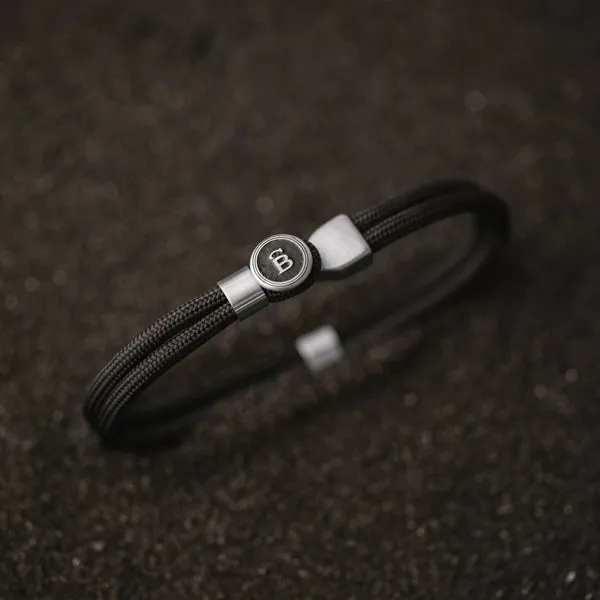 Riptide Rope Bracelet Black/Silver