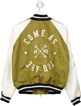 Set Green "COME AS YOU ARE" BOMBER Jacket UK 10