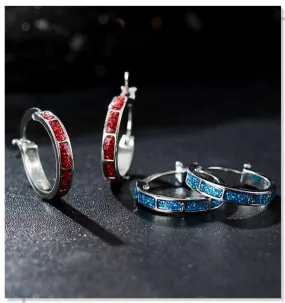 Shining Round Circle Silver Hoop Earrings - 2 Colors