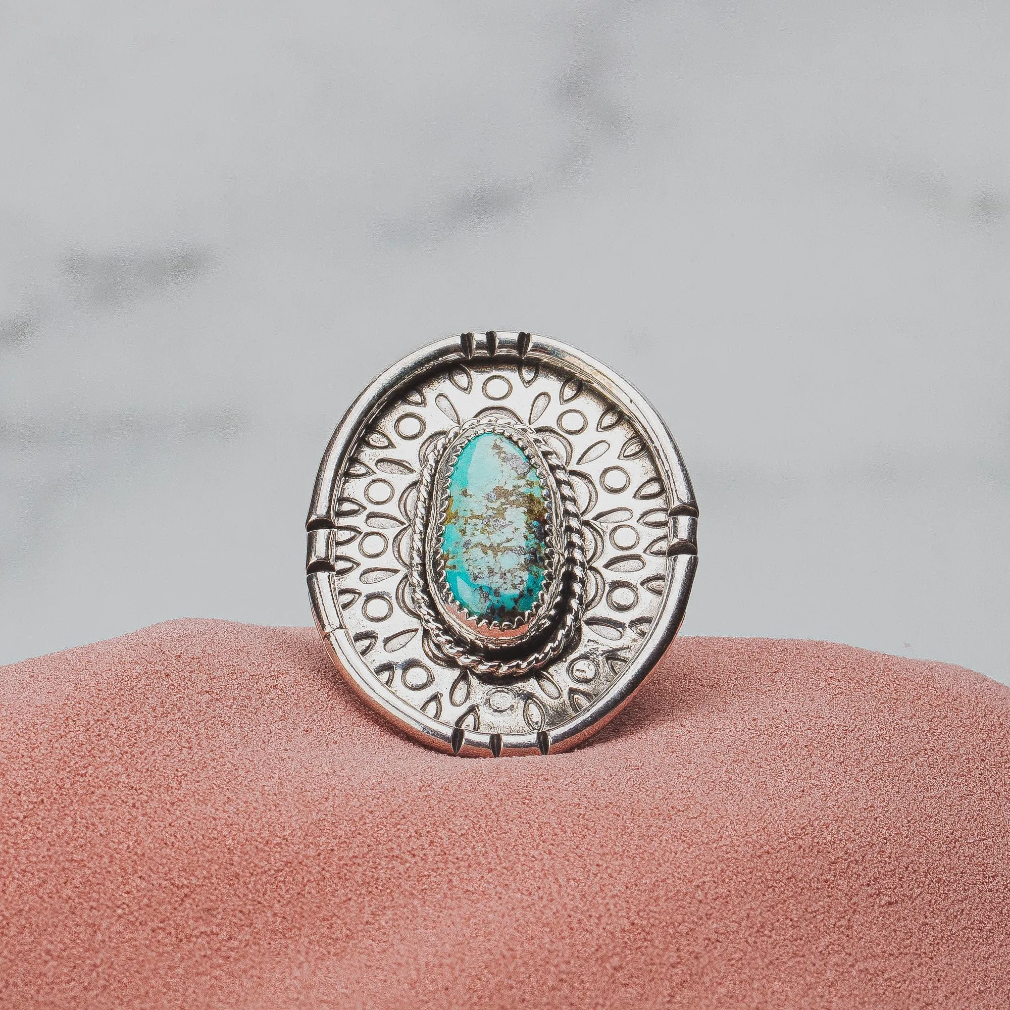 Size 8 Kingman Turquoise Gemstone Ring