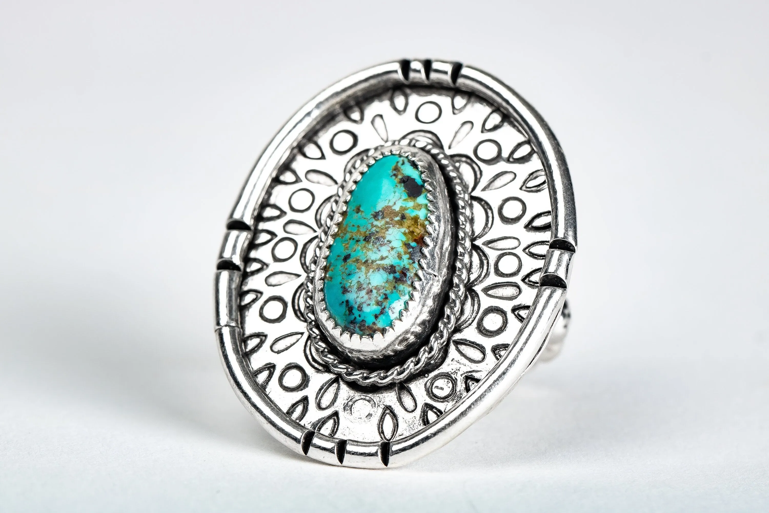 Size 8 Kingman Turquoise Gemstone Ring