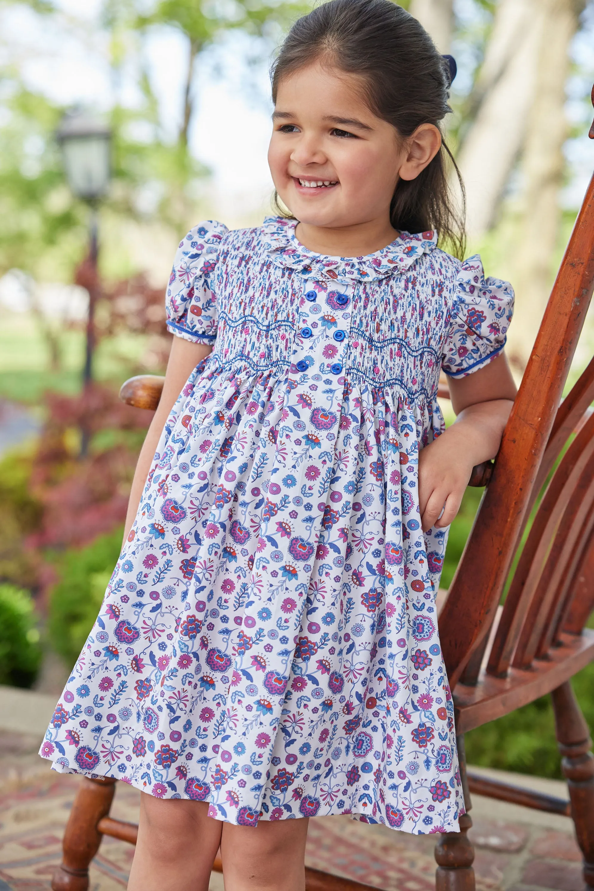 Smocked Bridget Dress - Braemar Floral