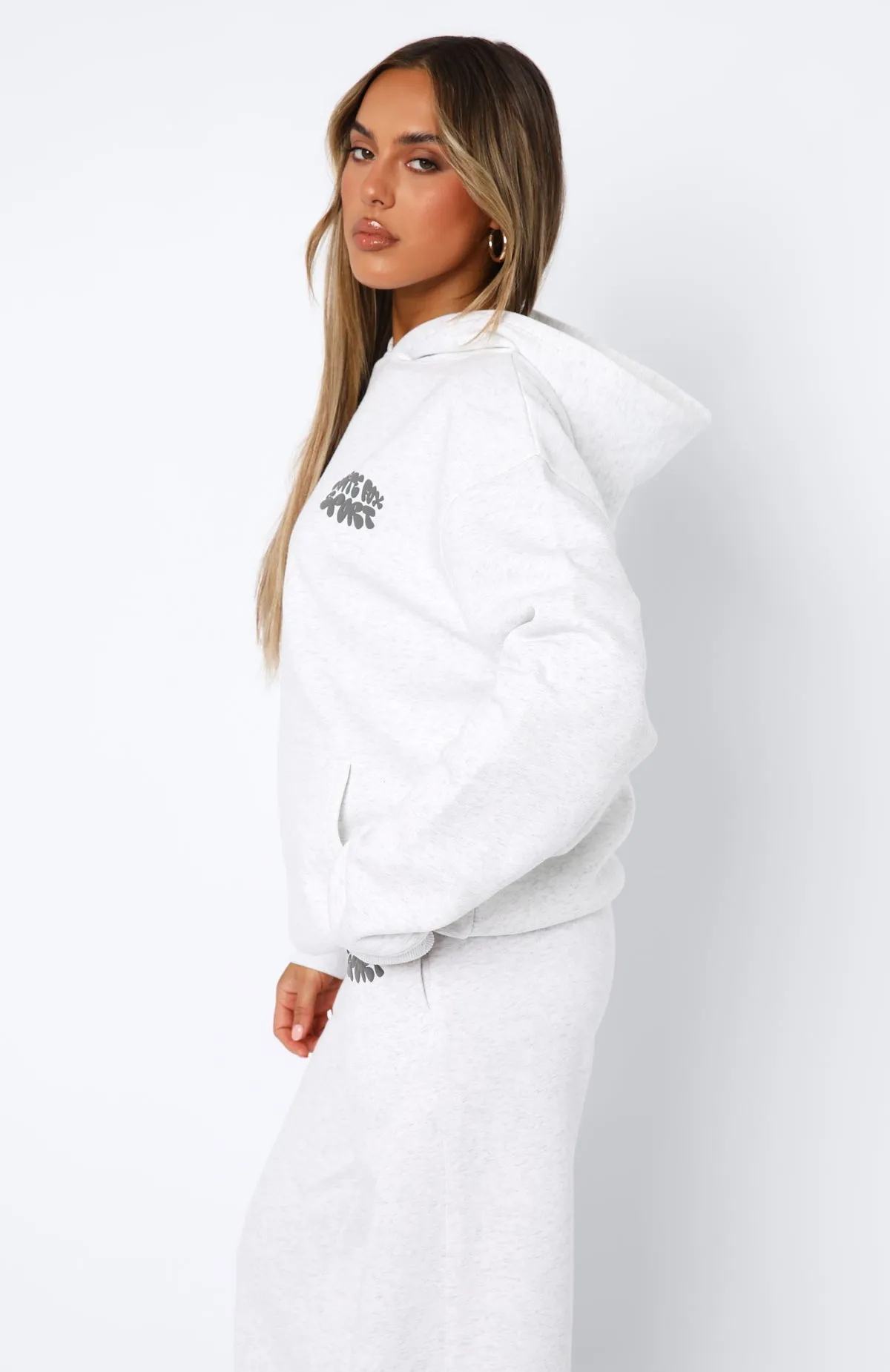 Sport Luxe Oversized Hoodie Grey Marle