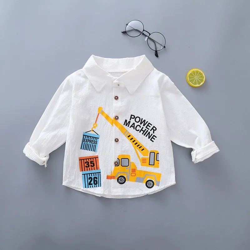 Spring Thin Blouses Infant Boy Shirt Clothes for 1 2 3 4 Years