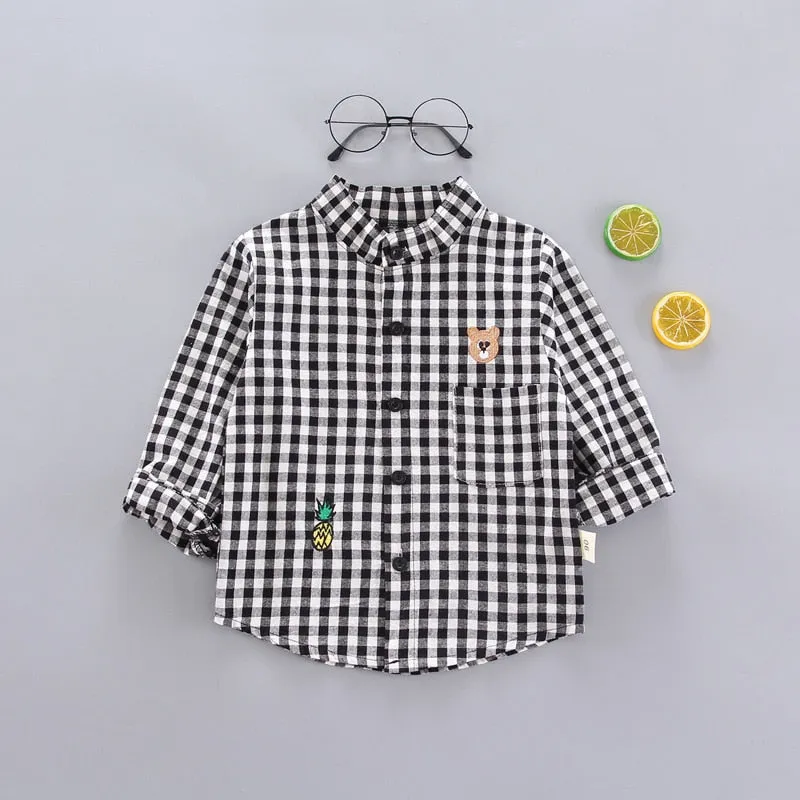 Spring Thin Blouses Infant Boy Shirt Clothes for 1 2 3 4 Years