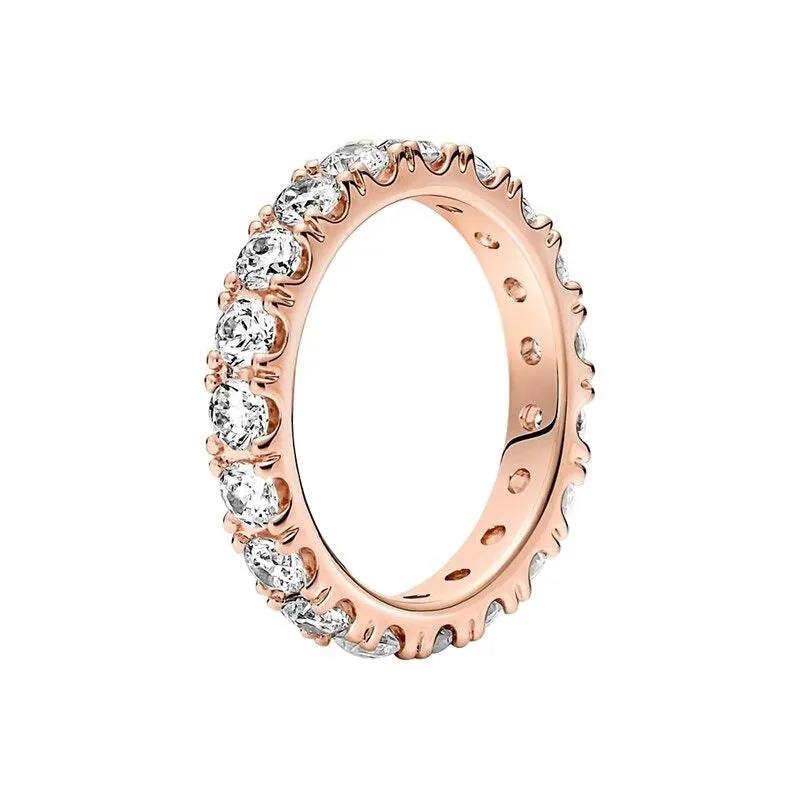 Sterling Silver Rose Gold Sparkling Ring For Women