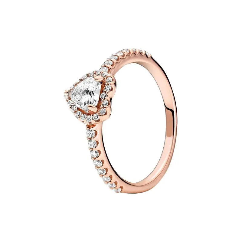 Sterling Silver Rose Gold Sparkling Ring For Women