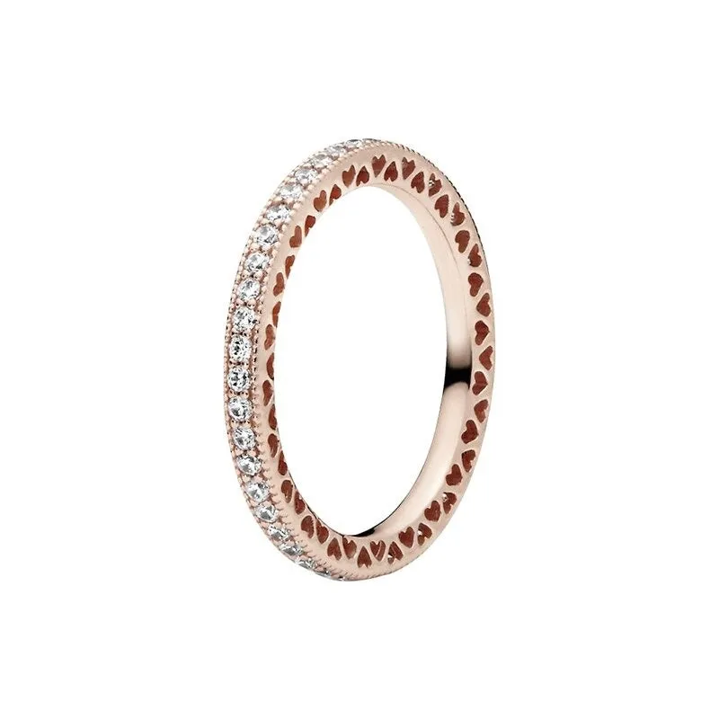 Sterling Silver Rose Gold Sparkling Ring For Women