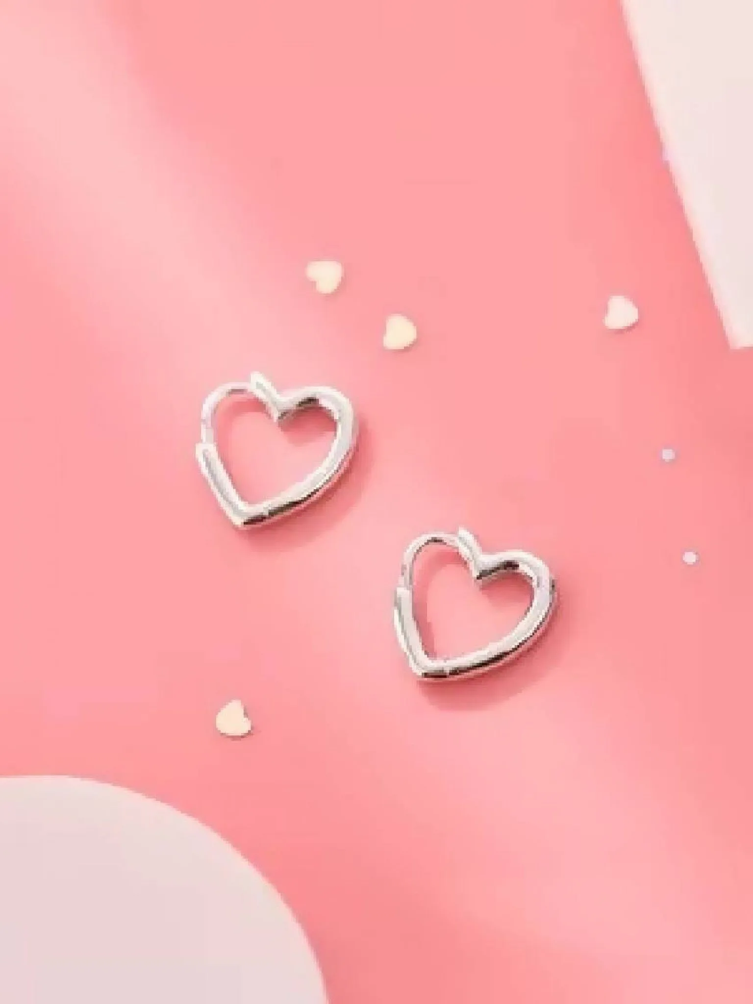 Stylacity Sterling Silver Heart Shaped Hoop Earrings