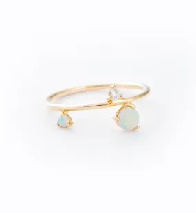 Three-Step Opal & Diamond Ring