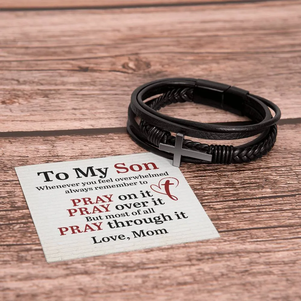 To My Son Bracelet from Mom, Pray on It, Pray Over It, But Most of All Pray Through It