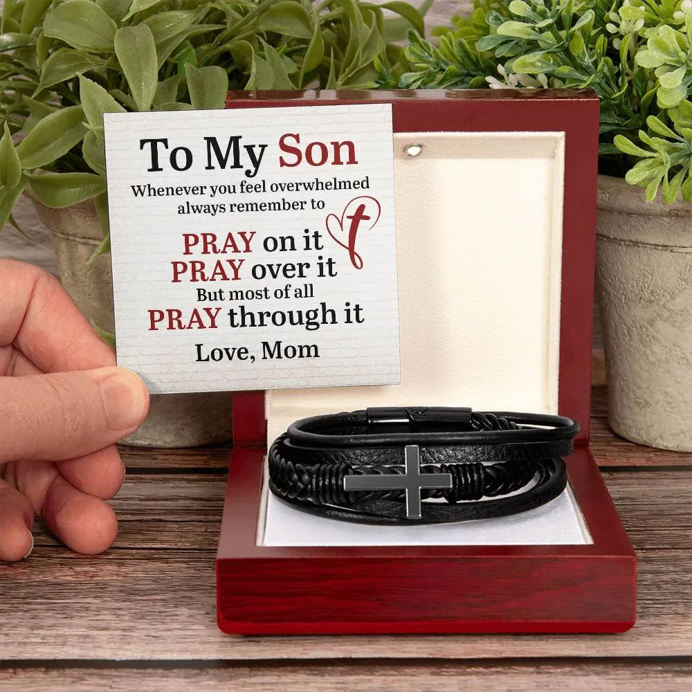 To My Son Bracelet from Mom, Pray on It, Pray Over It, But Most of All Pray Through It