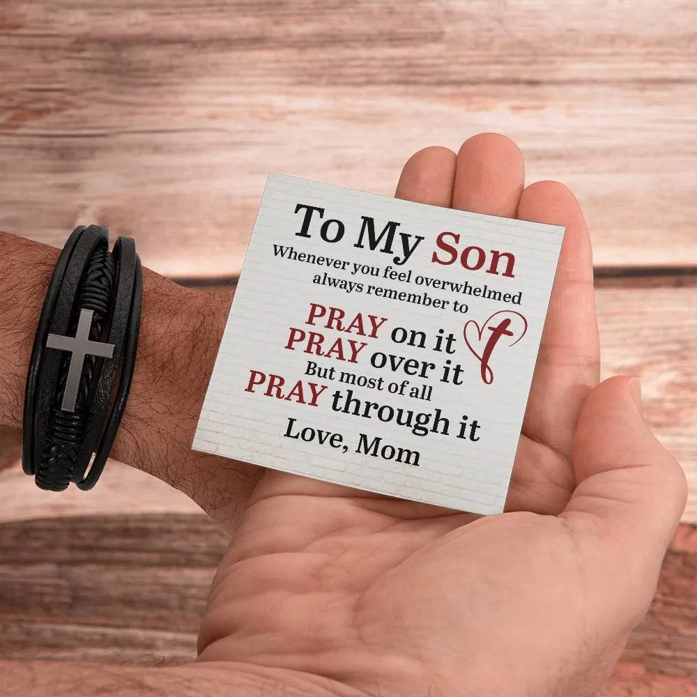 To My Son Bracelet from Mom, Pray on It, Pray Over It, But Most of All Pray Through It