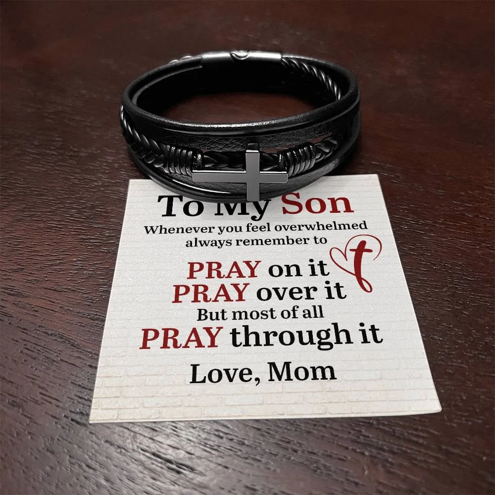 To My Son Bracelet from Mom, Pray on It, Pray Over It, But Most of All Pray Through It