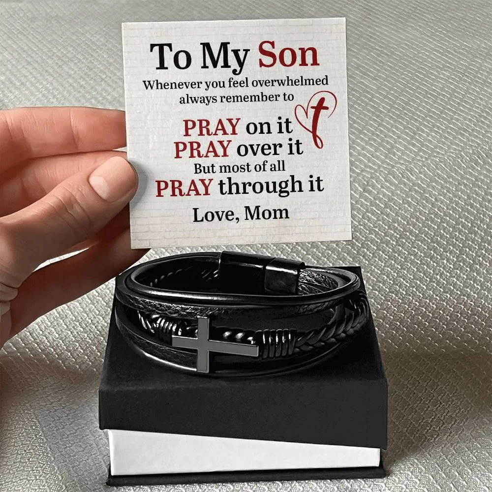 To My Son Bracelet from Mom, Pray on It, Pray Over It, But Most of All Pray Through It