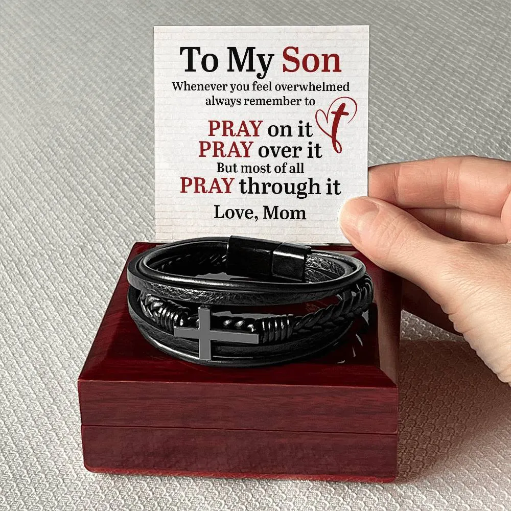 To My Son Bracelet from Mom, Pray on It, Pray Over It, But Most of All Pray Through It