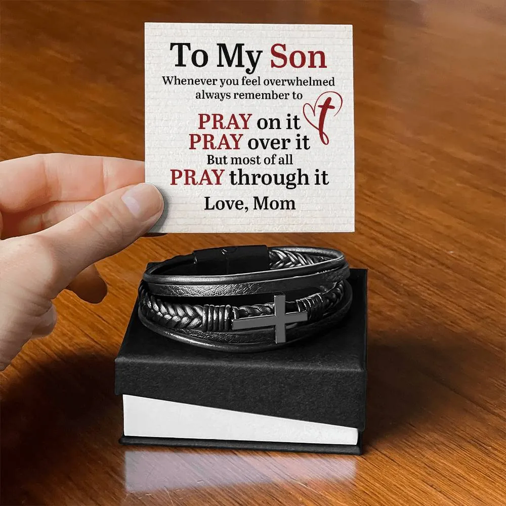 To My Son Bracelet from Mom, Pray on It, Pray Over It, But Most of All Pray Through It