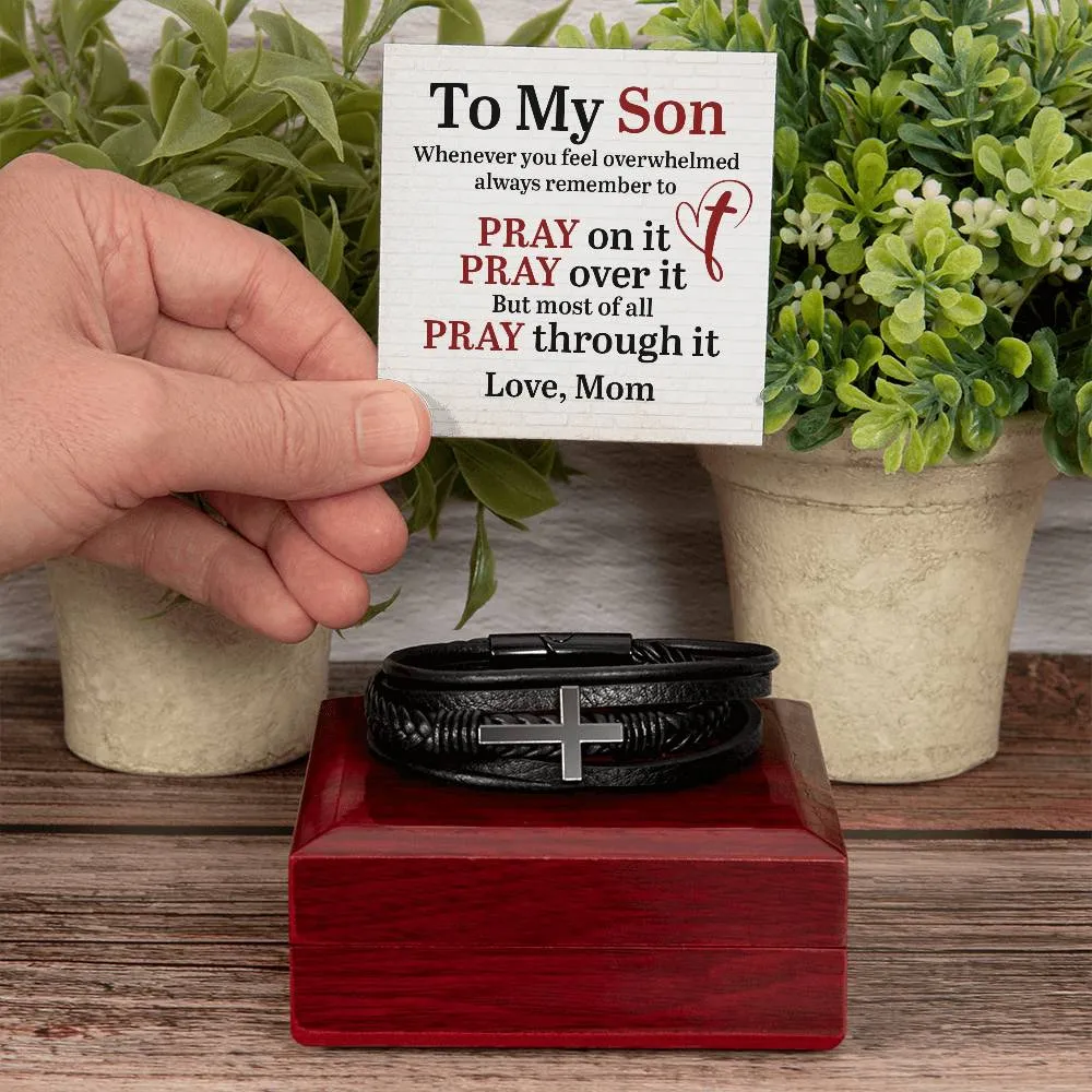 To My Son Bracelet from Mom, Pray on It, Pray Over It, But Most of All Pray Through It