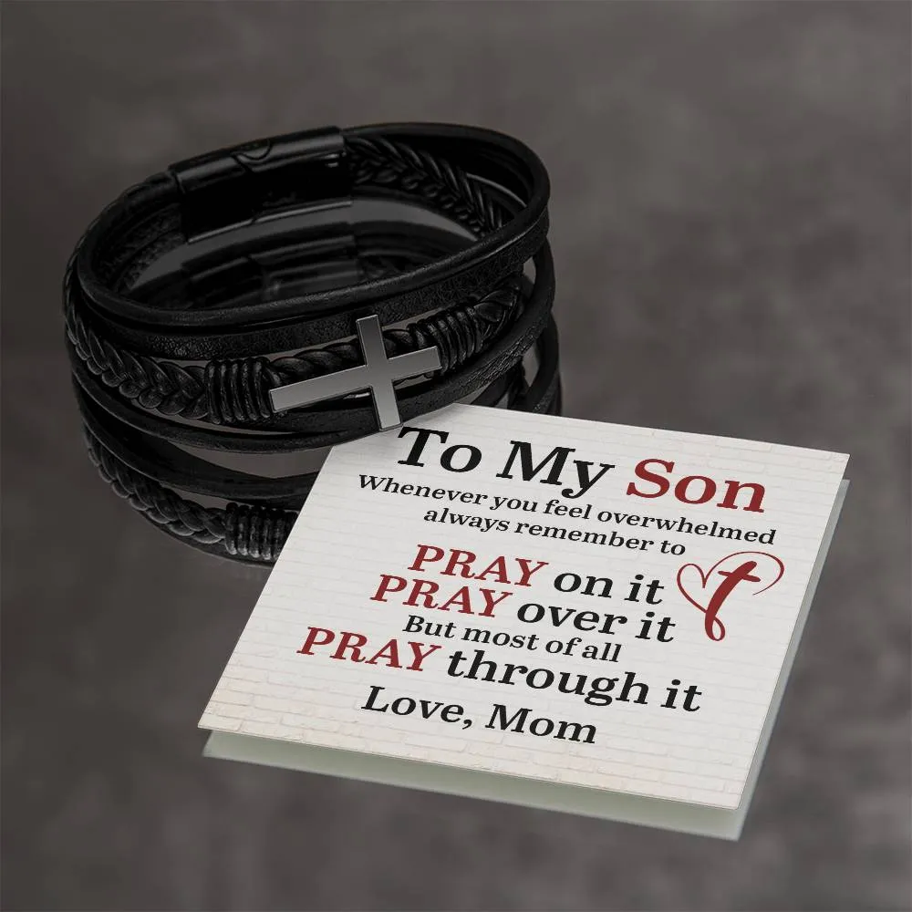 To My Son Bracelet from Mom, Pray on It, Pray Over It, But Most of All Pray Through It