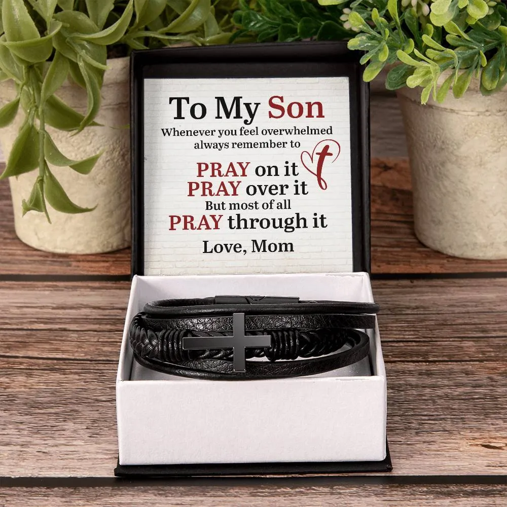 To My Son Bracelet from Mom, Pray on It, Pray Over It, But Most of All Pray Through It