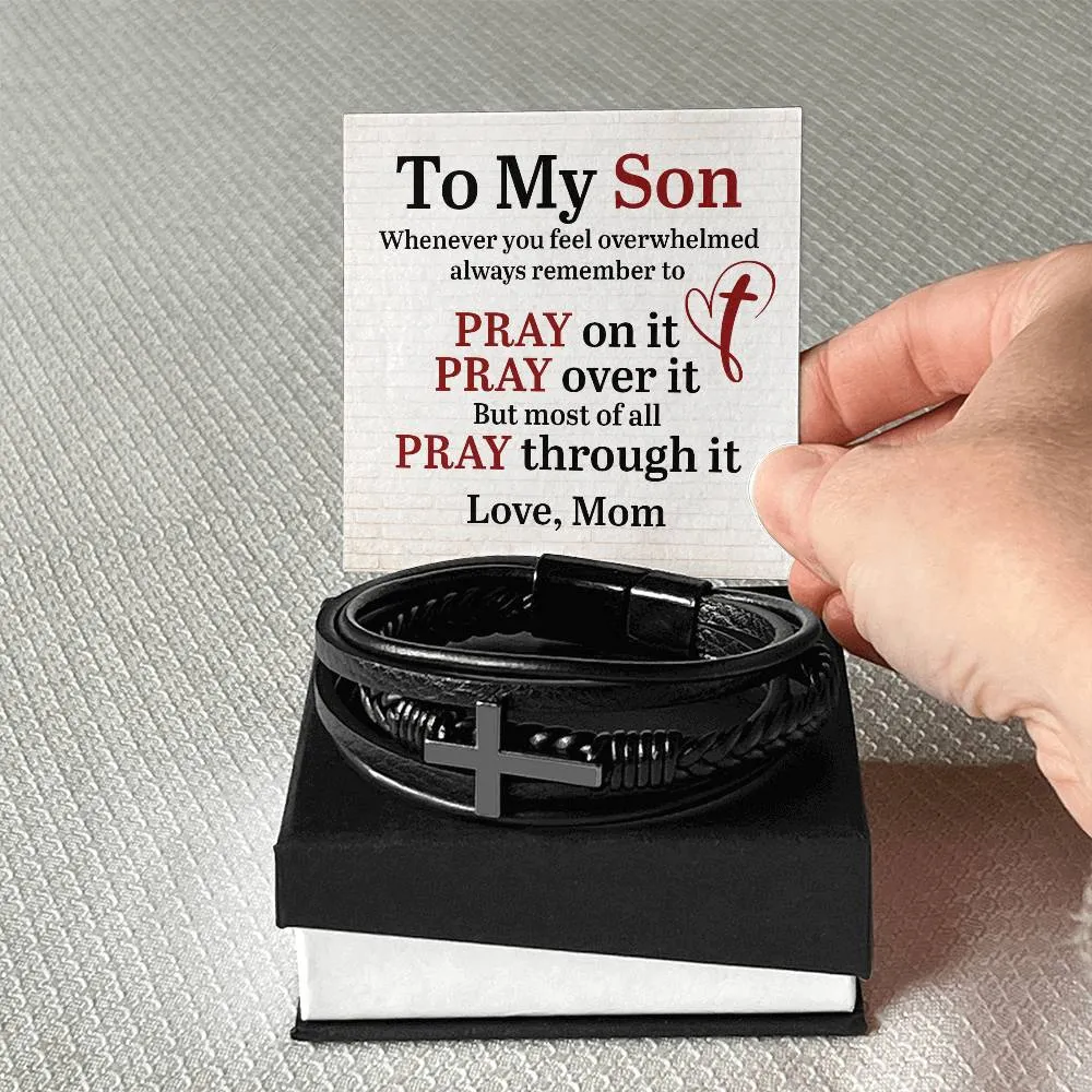 To My Son Bracelet from Mom, Pray on It, Pray Over It, But Most of All Pray Through It