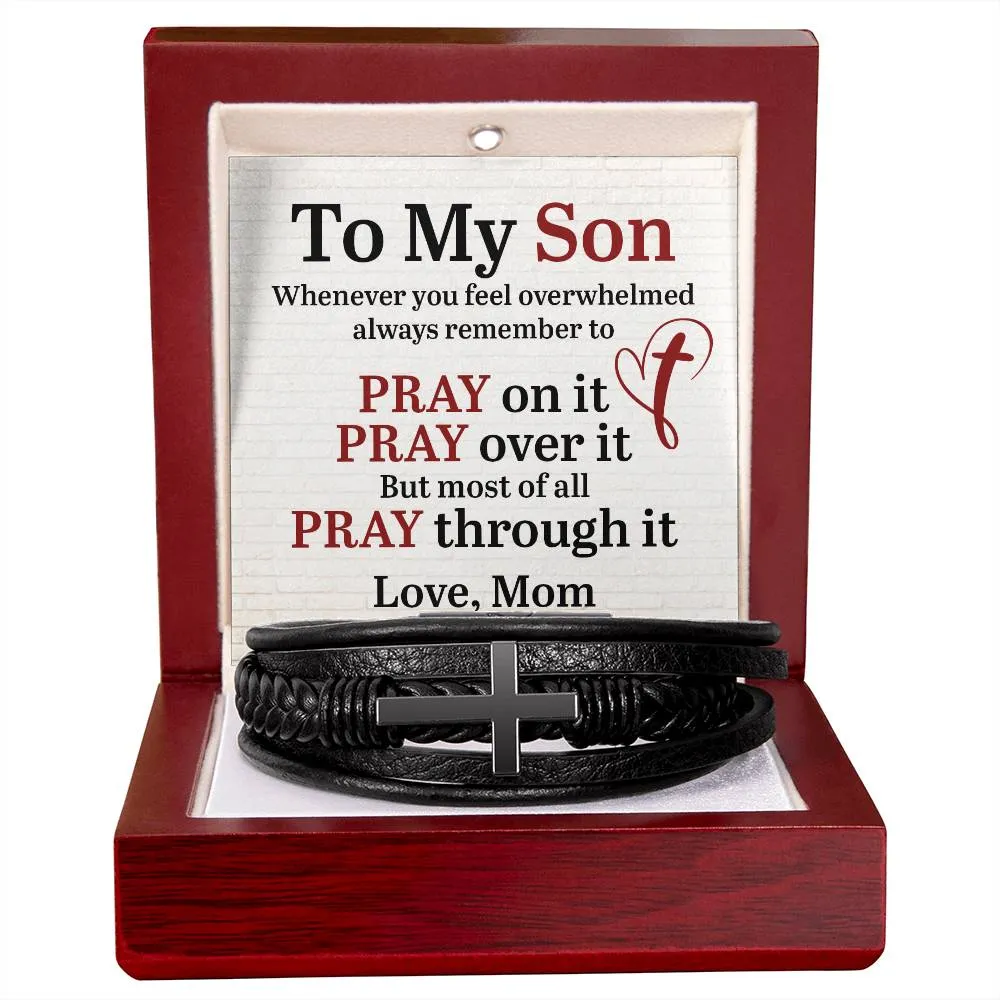 To My Son Bracelet from Mom, Pray on It, Pray Over It, But Most of All Pray Through It