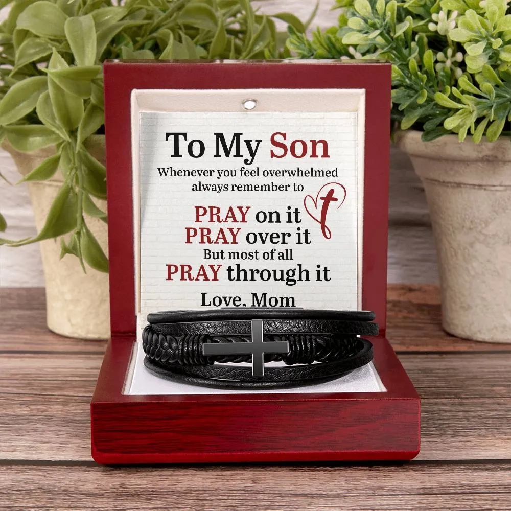 To My Son Bracelet from Mom, Pray on It, Pray Over It, But Most of All Pray Through It