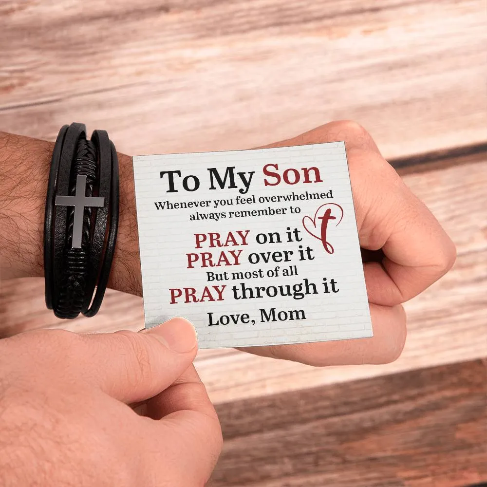 To My Son Bracelet from Mom, Pray on It, Pray Over It, But Most of All Pray Through It