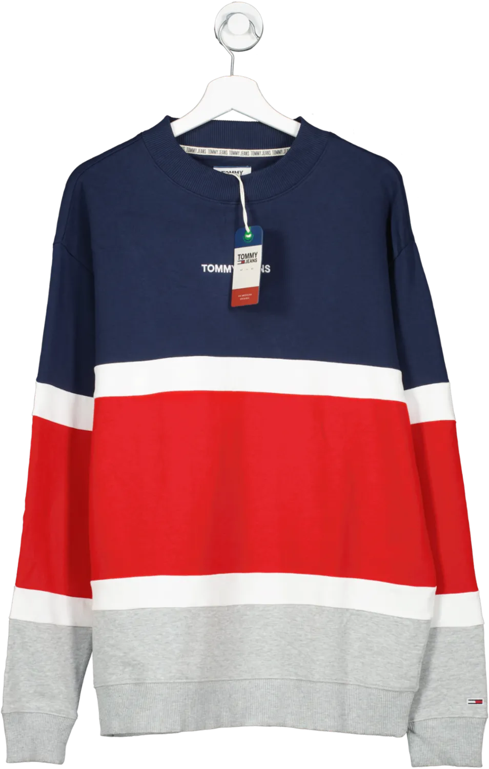 Tommy Hilfiger Blue Colour Block Crew Neck Sweatshirt UK L