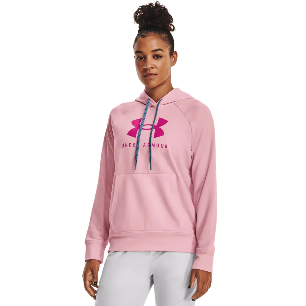 'Under Armour' Women's Shoreline Terry Hoodie - White / Sugar Pink