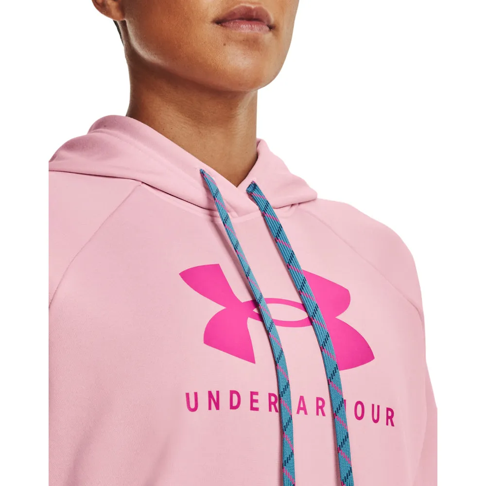 'Under Armour' Women's Shoreline Terry Hoodie - White / Sugar Pink