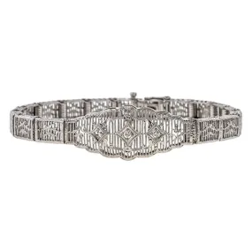 Vintage Filigree Diamond Bracelet