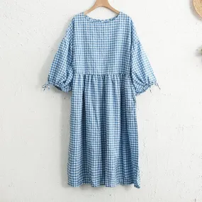 Vintage Plaid Cotton Dress