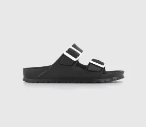 Womens Birkenstock Arizona Two Strap Black White Contrast Eva