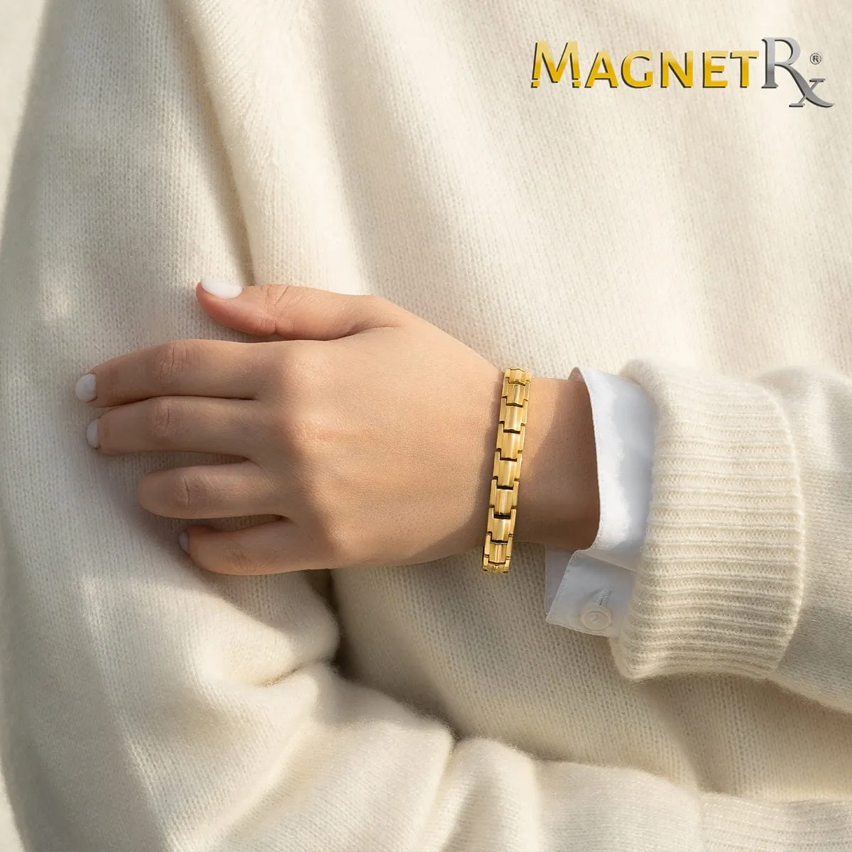 Women's Ultra Strength Gold Titanium Magnetic Therapy Bracelet