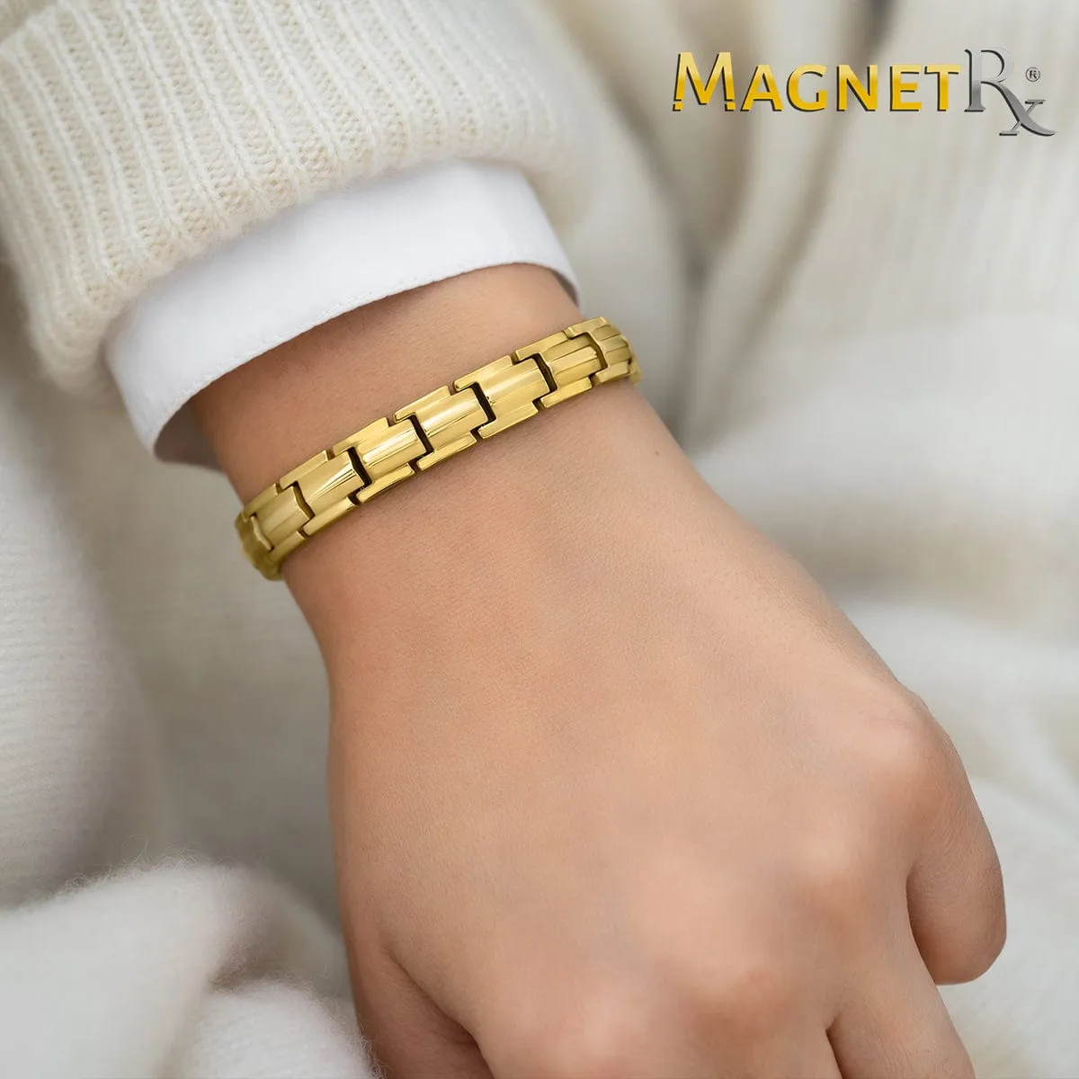 Women's Ultra Strength Gold Titanium Magnetic Therapy Bracelet