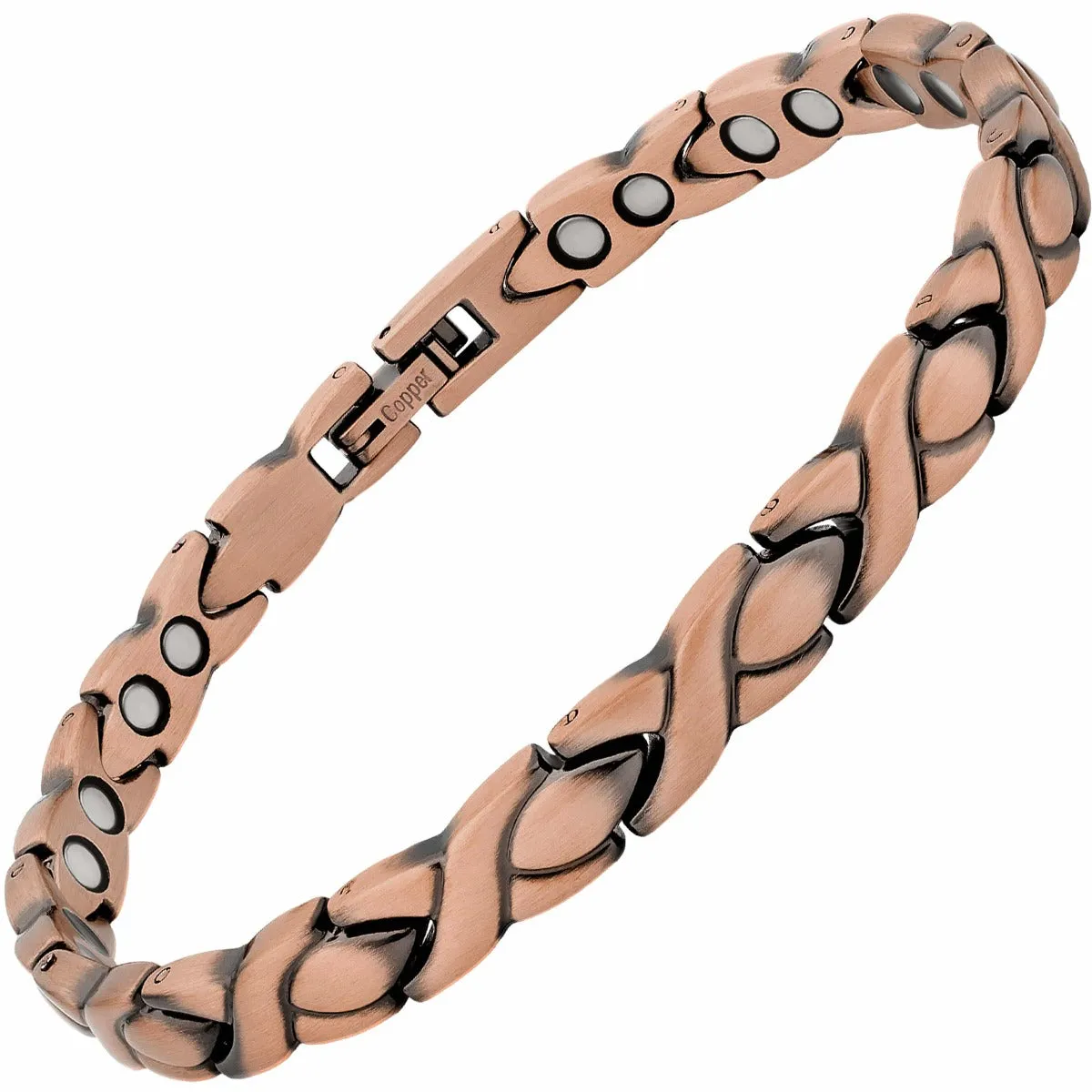 Women’s Ultra Strength Pure Copper Magnetic Therapy Bracelet (XO)