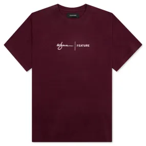 Wynn Logo Lock Up Tee - Oxblood Red